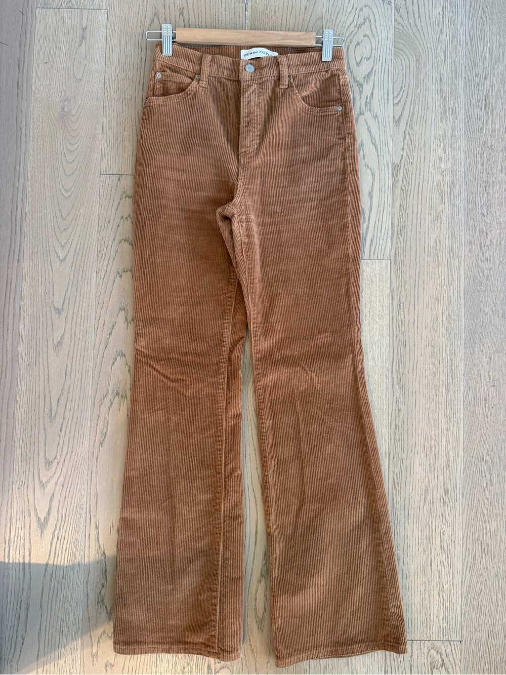 Denim Forum Corduroy Flare Jeans in Rust